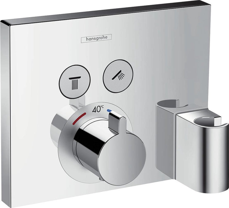 Hansgrohe Showerselect Fertigset – Einbau-Duscharmatur – Thermostat – 2 Duschfunktionen – inklusive Wandhalter