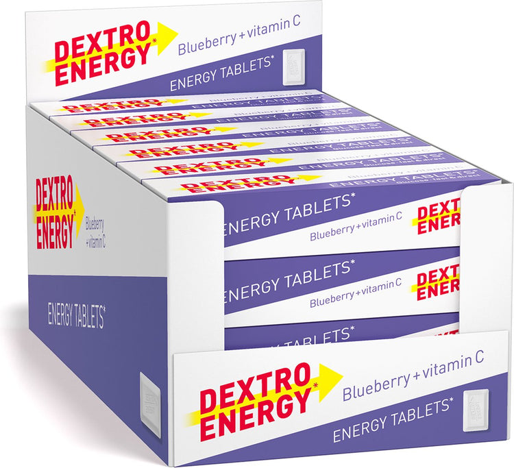 Dextro Energy Blaubeere – 24 x 14 Stück – Dextrose-Tabletten mit Vitamin C – Dextrose – schnelle Zucker
