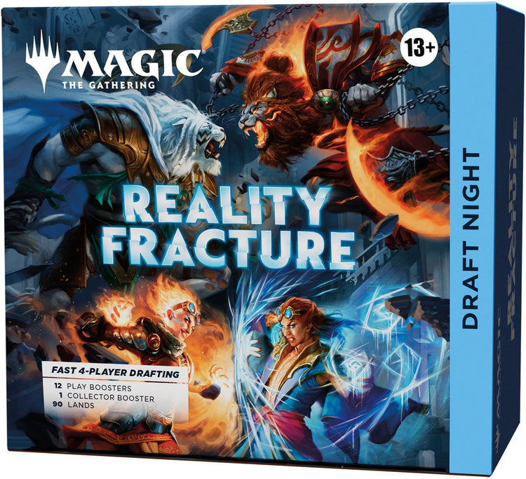 Magic the Gathering Magic: The Gathering Reality Fracture Draft Night | 1 Sammler-Booster, 12 Spiel-Booster, 90 Länder, 10 Token | Kartenspiel für 4 Spieler