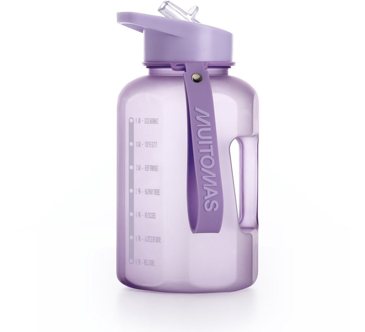 Muitomas Sportflasche – großes Fassungsvermögen – 1200 ml – Silikonauslauf – integrierter Griff – violett
