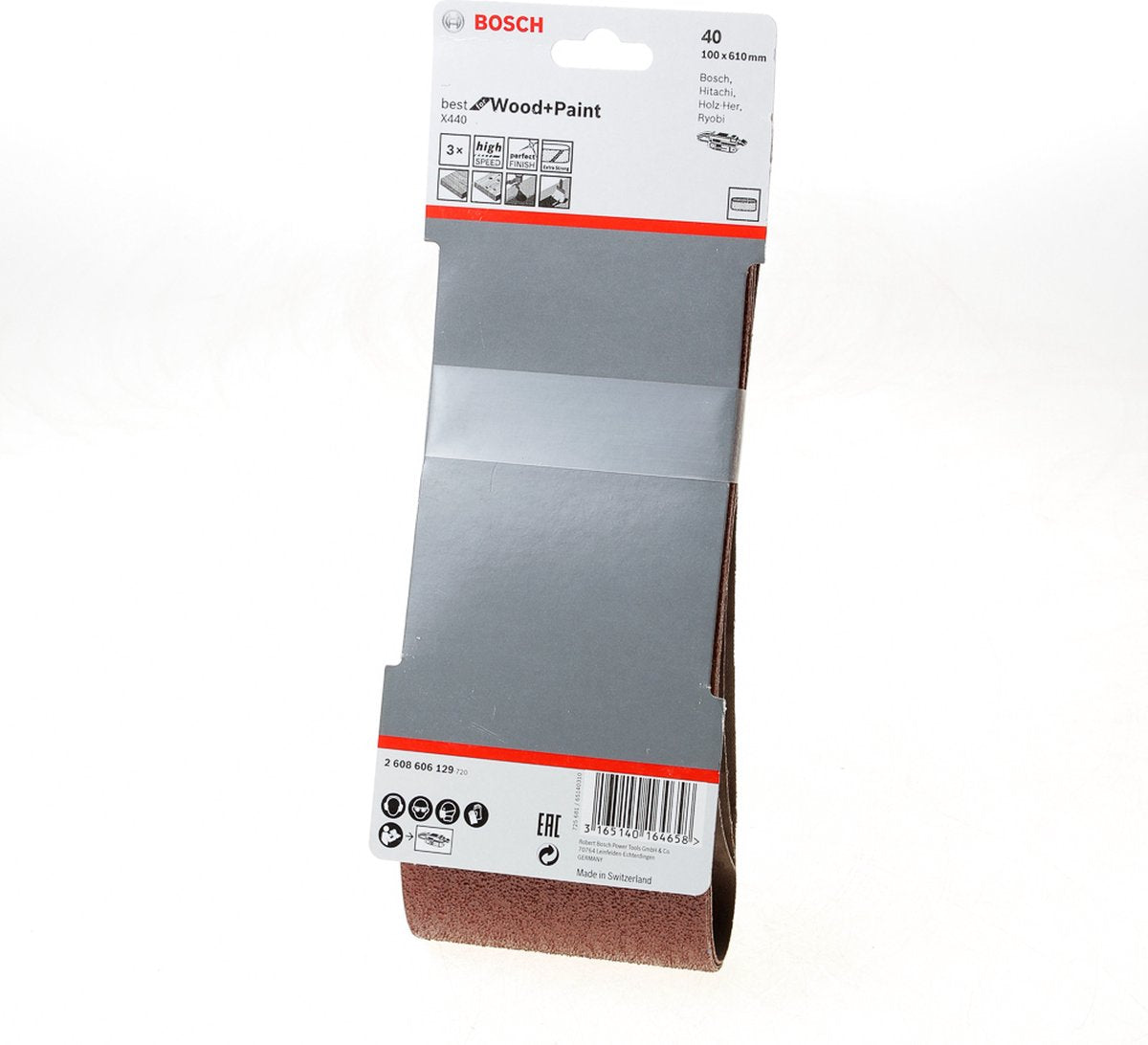 Bosch 3 Reifen 100x610 bestes Holz+Lack, 40