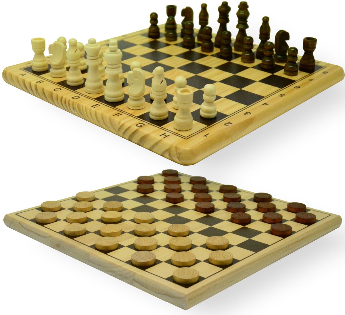 Hot Games Schach-Dame-Set aus Holz, bedruckt, 29 x 29 cm.
