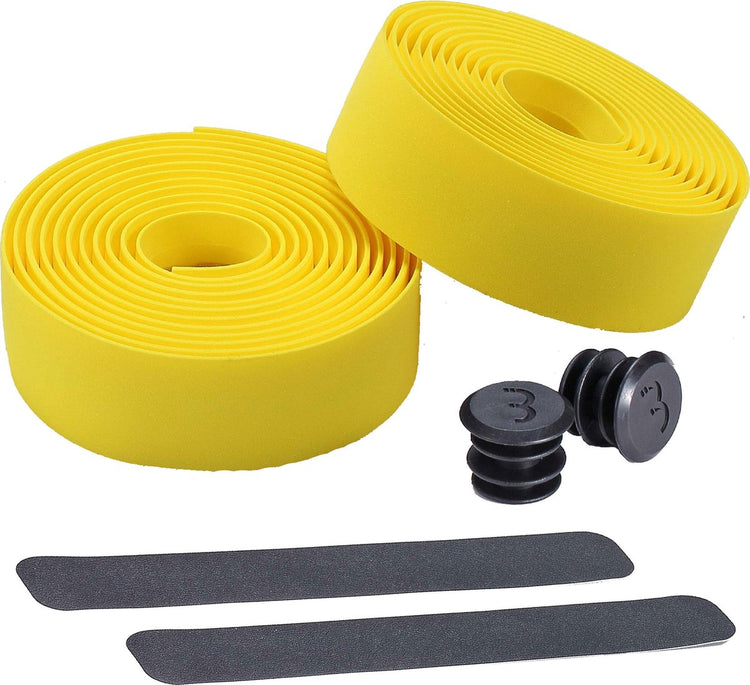 Bbb Cycling Lenkerband Rennrad – selbstklebendes Lenkerband mit Stretchmaterial – rutschfest – Länge: 200 cm – Dicke: 2 mm – inklusive Lenkerkappen – gelb – Rennband BHT-01