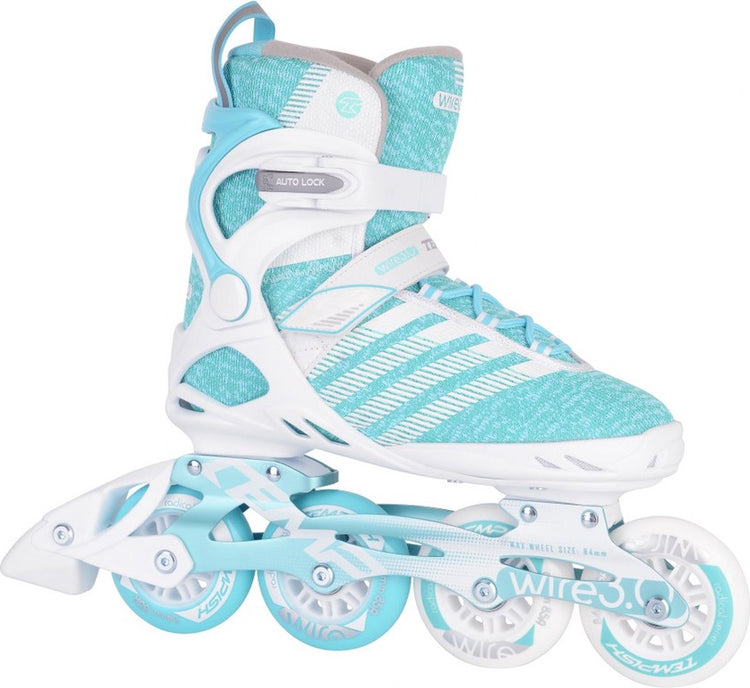 Tempish Wire 3.0 84 Damen Inline-Skates – 4x84mm Rollen – Fitness-Inline-Skates – Weiß Blau – Größe 38