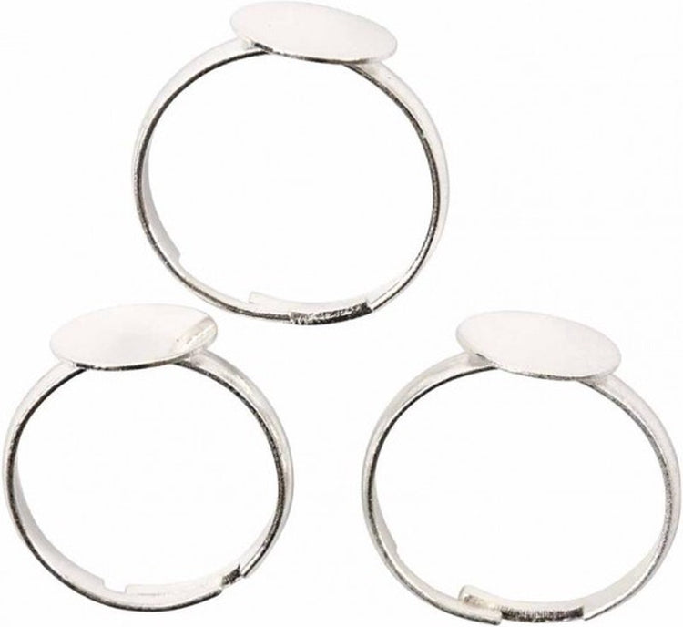 Creativ Company Ring für den Finger, versilbert, 3 Stück 1 Box