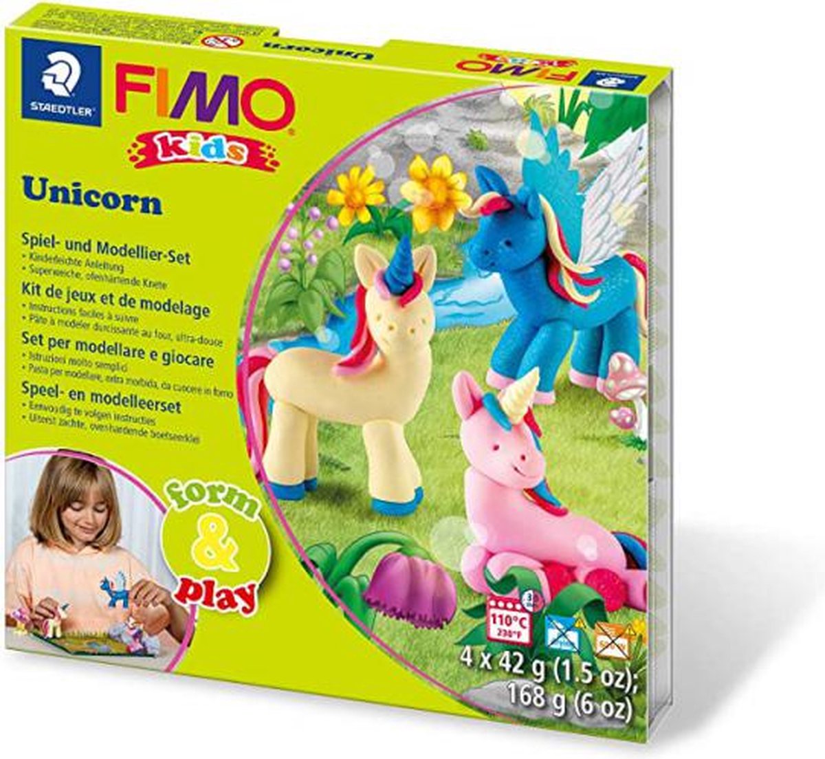 Fimo Kids 8034 – ofenhärtende Modelliermasse – Formenspielset Einhorn