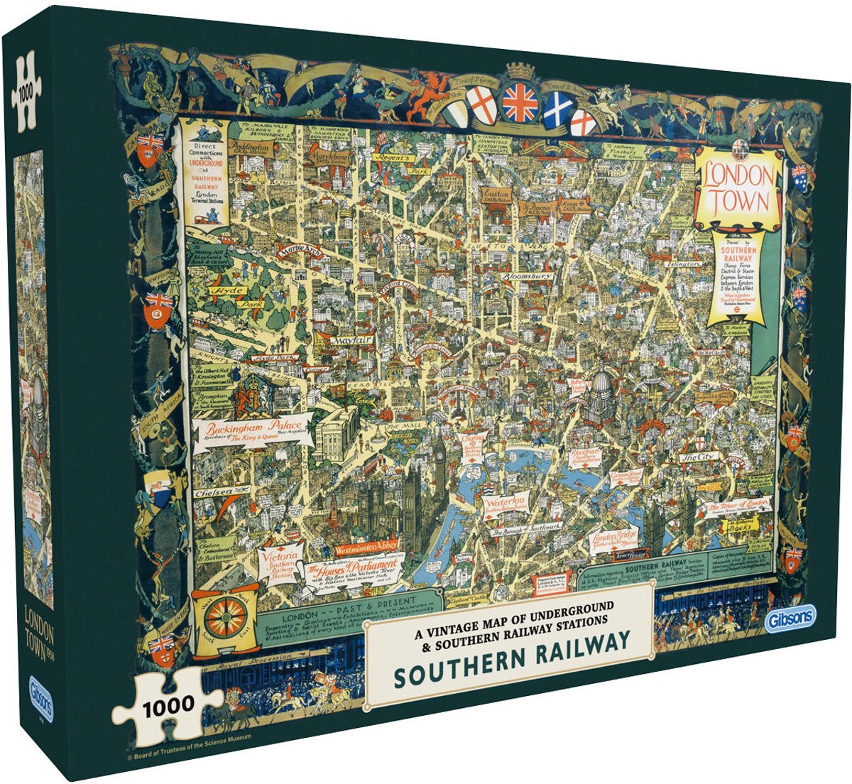 Gibsons – London Town by Southern Railway – Kerry Lee – 1000 Teile – 68 x 49 cm – Puzzle für Erwachsene