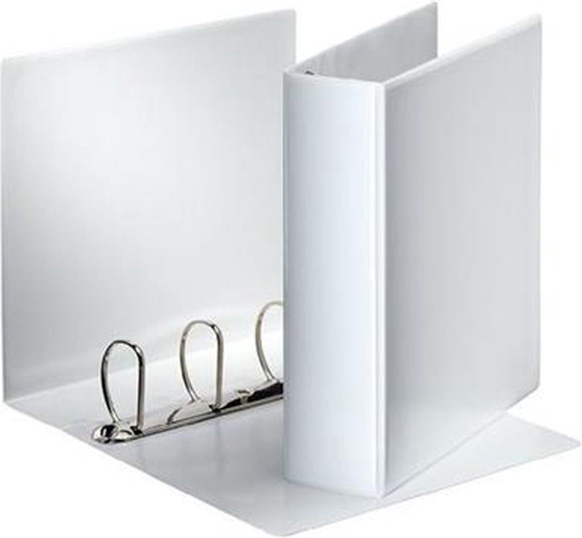 Der Esselte-Präsentationsringbinder besteht aus einem weißen 4D-Ring im A4-Format