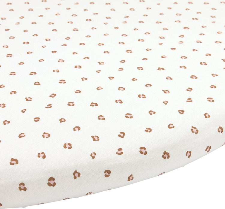 Meyco Baby Mini Panther Spannbettlaken Laufstallmatratze rund – zartrosa – 90 x 95 cm