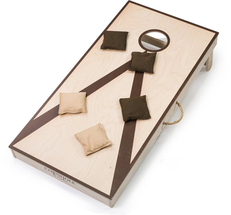 Engelhart Cornhole – Einzel-Wettkampfset – 120 x 60 cm – Kiefern-Birkenholz – inklusive 2 x 4 Taschen und Tragetasche – Outdoor-Wurfspiel für Training und Spielspaß –