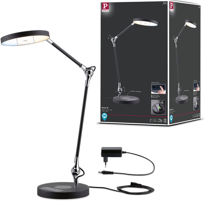 Paulmann LED Schreibtischleuchte Numis Qi Weiß Schalter 1000lm 11W Schwarz