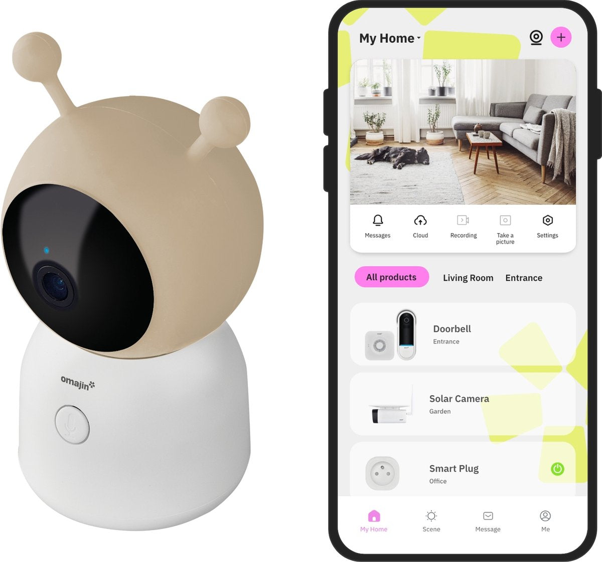 Omajin von Netatmo Omajin Babykamera – IP-Kamera – Babycam – 2k HD – Schwenk-Neigefunktion – Bewegungsmelder – Nachtsicht – Zwei-Wege-Audio – inkl. 64 GB microSD-Karte – weiß