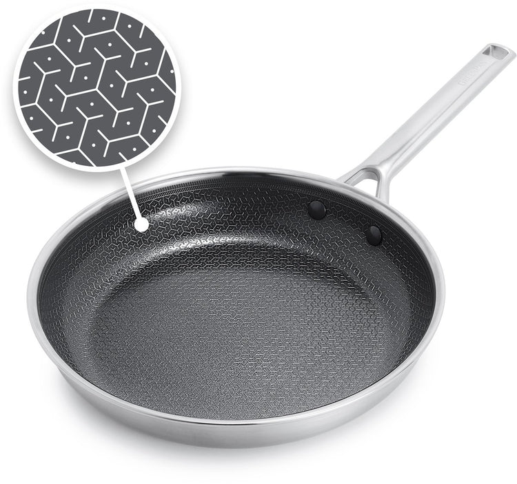 Greenpan Apex Bratpfanne 28 cm – Wabenstruktur – Keramik – PFA-frei – Induktionsbratpfanne – ofenfest bis 220 °C – spülmaschinenfest – Edelstahlgriffe – Edelstahl