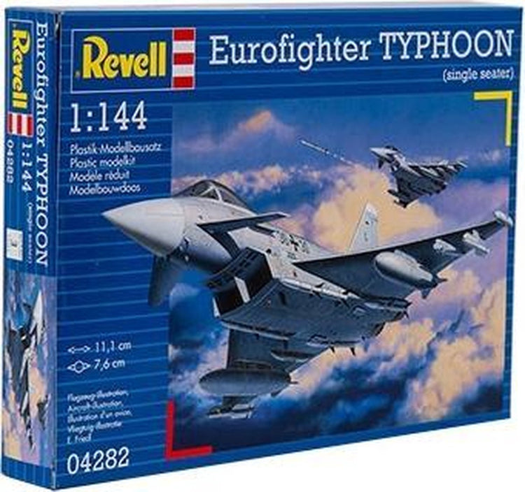 Revell Modellbausatzauto – 04282 Eurofighter Typhoon – Einsitzer aus Kunststoff – 1:144 – Modellbau