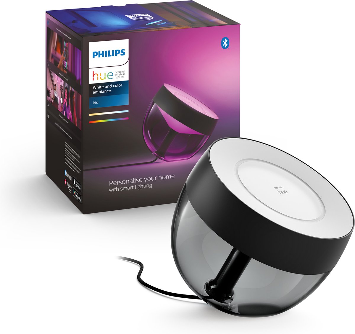 Philips Hue Iris Tischleuchte – weißes und farbiges Licht – Schwarz