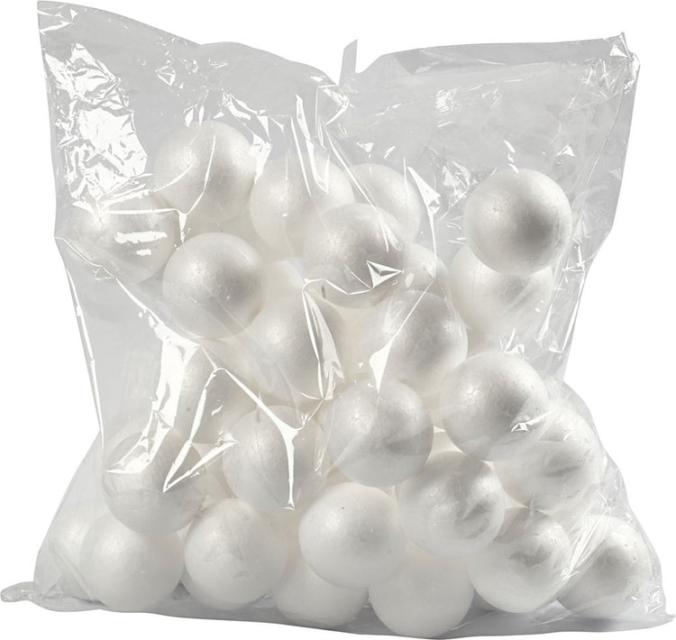 Creativ Company Bälle, D 6 cm, weiß, 50 Stück 1 Box