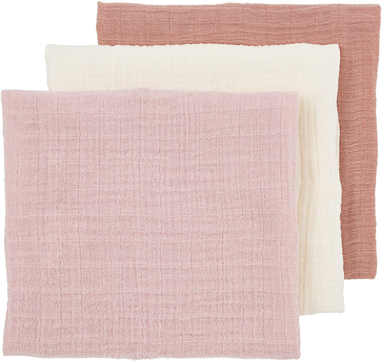 Meyco Baby Uni vorgewaschene hydrophile Tücher – 3er-Pack – vorgewaschene hydrophile Tücher – Soft Rose Rose Natural – 70 x 70 cm