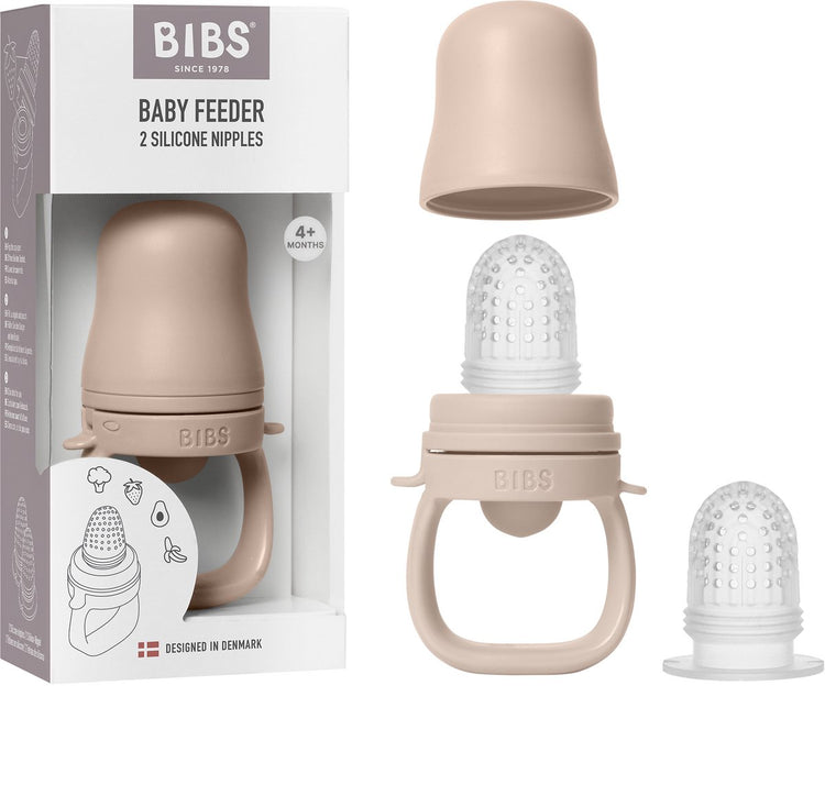 Bibs Babynahrungsspender mit 2 Silikonsaugern, geeignet für die Gefrierschublade, griffig, BPA-frei – ideal zum Zahnen und zur Selbsternährung, 4+ Monate – Rouge