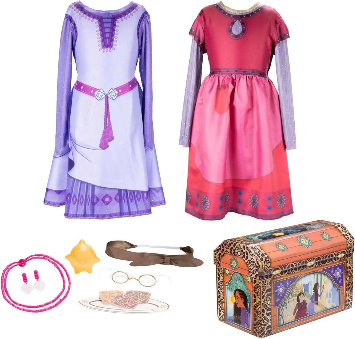 Disguise Disney Wish Asha und Dahlia Anziehkoffer 9-teilig