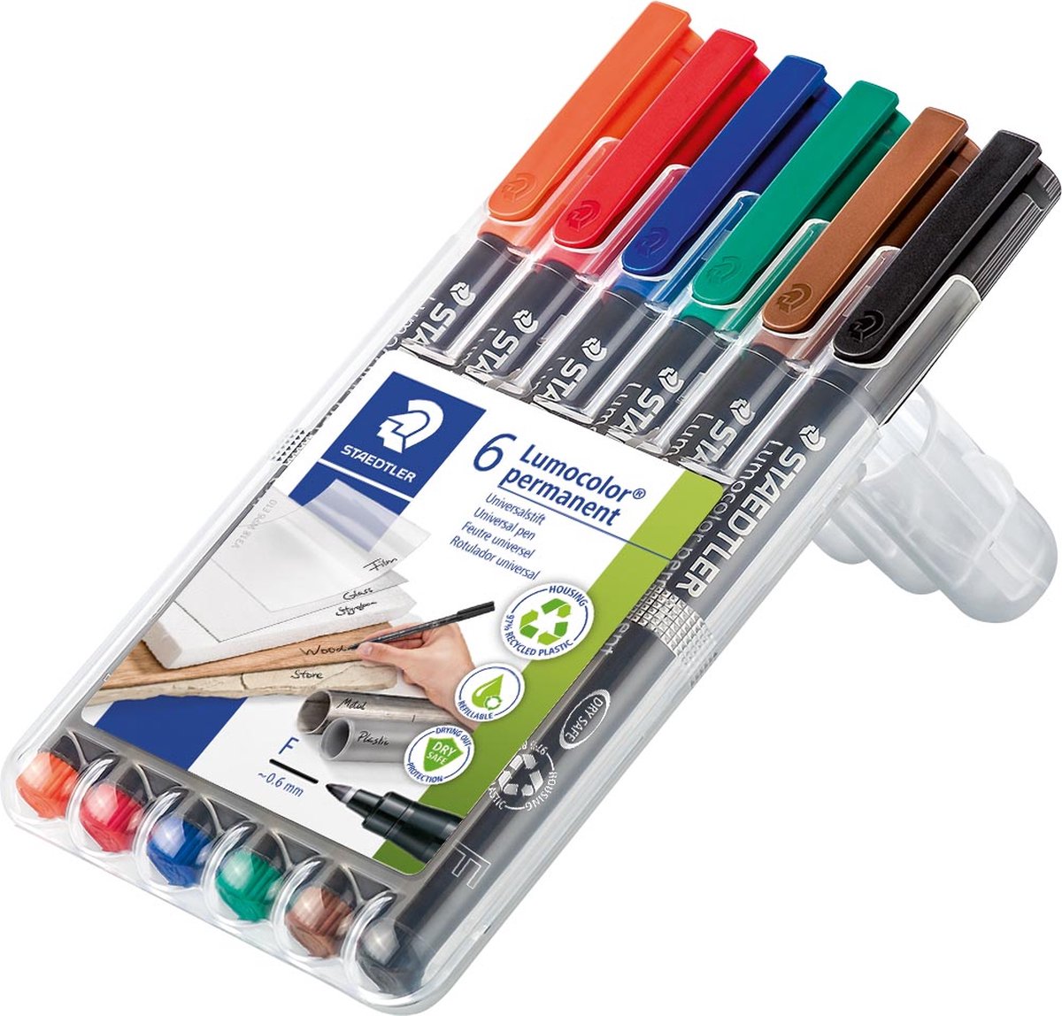 Staedtler Lumocolor F Permanentstift - Box 6 Farben