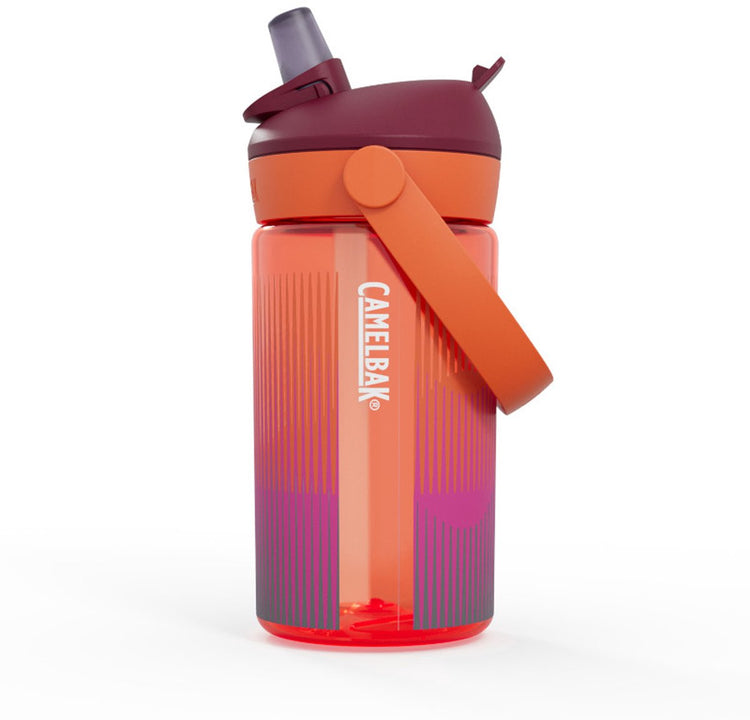 Camelbak Thrive Flip Straw Trinkflasche Kinder – 400 ml – mit Strohhalm – Wasserflasche – Orange (Misty Mountain)