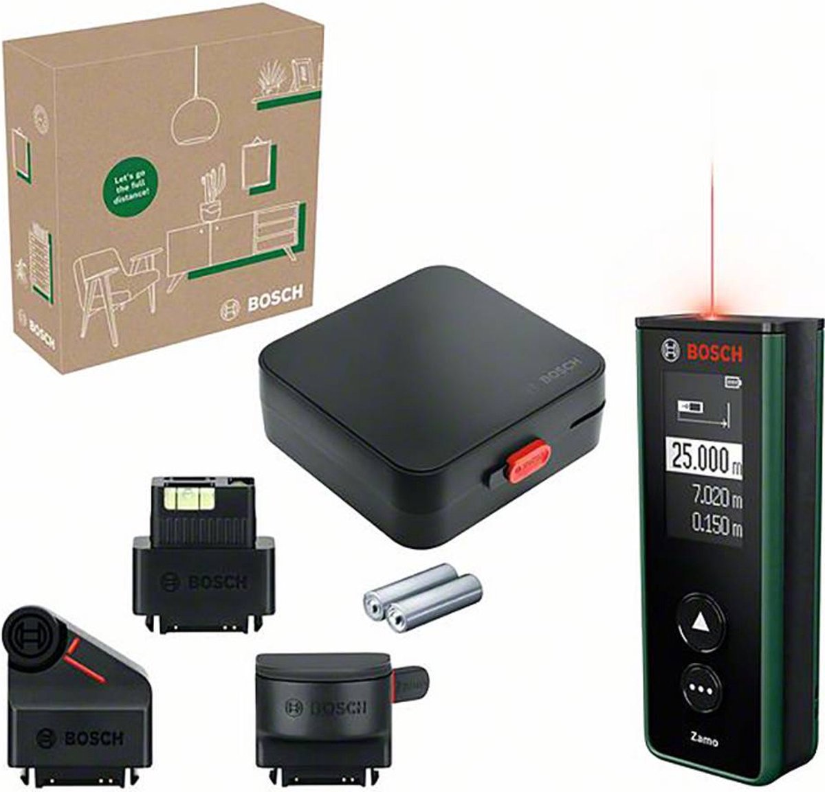 Bosch grüner Zamo Laser-Entfernungsmesser-Satz | inklusive Batterien - 06036729z1