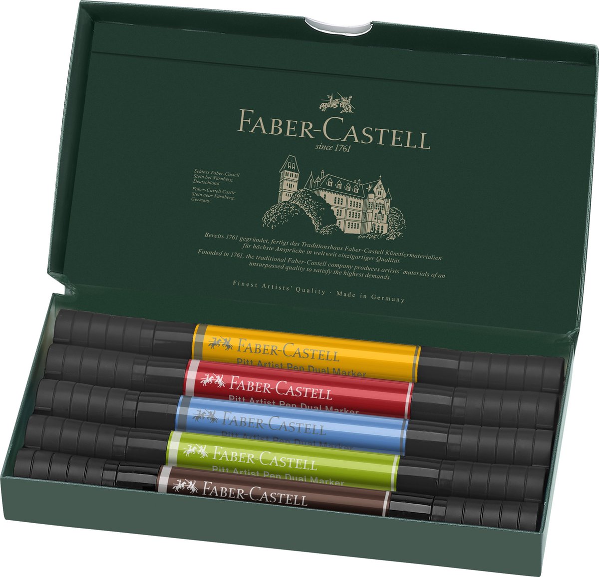 Faber-Castell Zeichenstift – Pitt Artist Pen – Duo Marker – 5 Stück – FC-162005