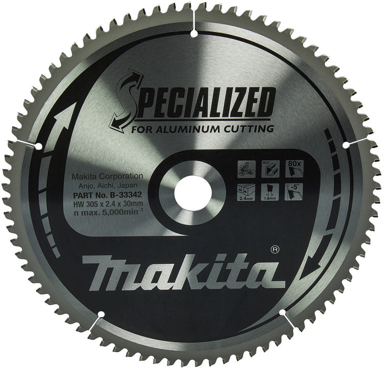 Makita Zubehör Kappsägeblatt Aluminium | spezialisiert 305x30x2,4 80t -5g - b-33342 b-33342