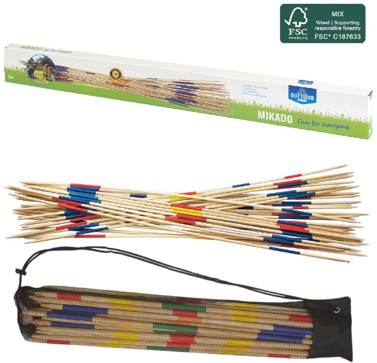 Outdoor -Spiel Holz Mikado 90 cm