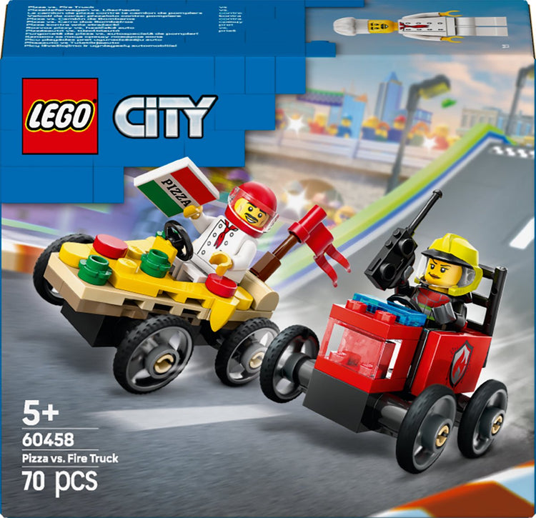 Lego Lego City 60458 Rennwagenpack: Pizza Stamm Truck Vs. Feuerwehrauto