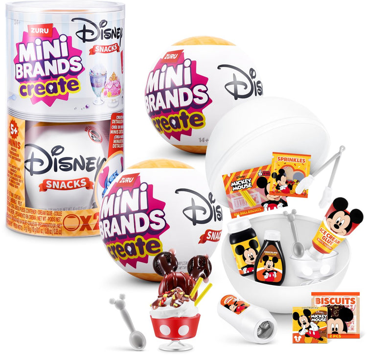 Mini-Marken-Packung mit 2 Kapseln mit Create Disney Snacks Serie 1 Kapsel von Zuru