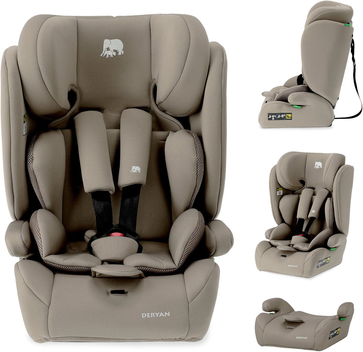 Deryan Carter Basic i-Size-Autositz – 15 Monate bis 12 Jahre – Trüffelnougat