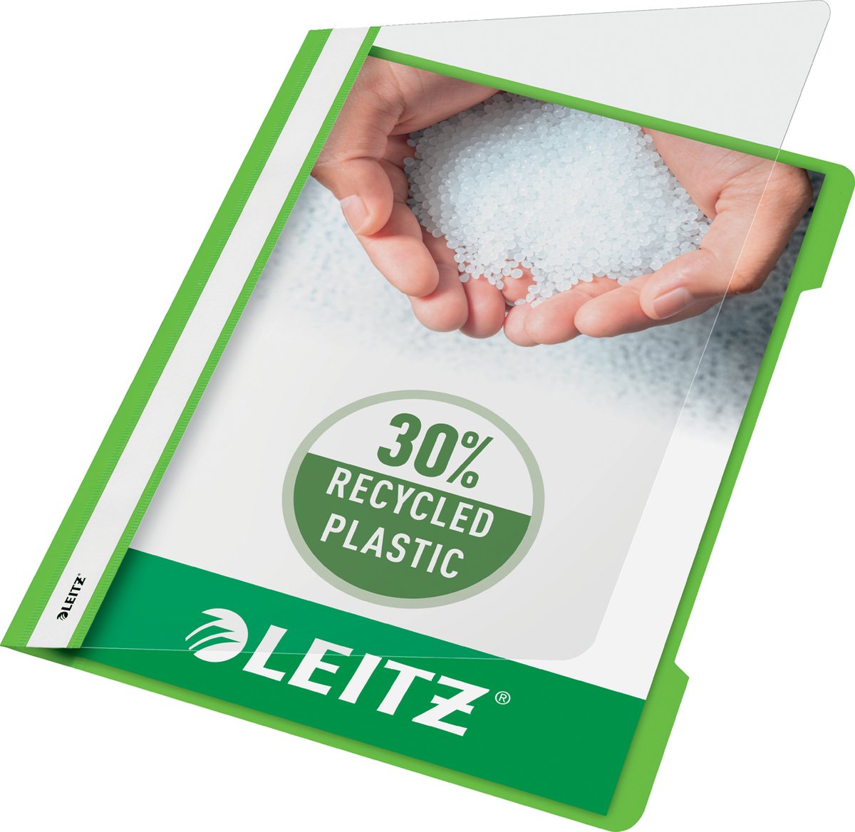 Leitz Quick-Fix A4 – 30 % recycelter Pre-Consumer-Kunststoff – 25 Stück – hellgrün