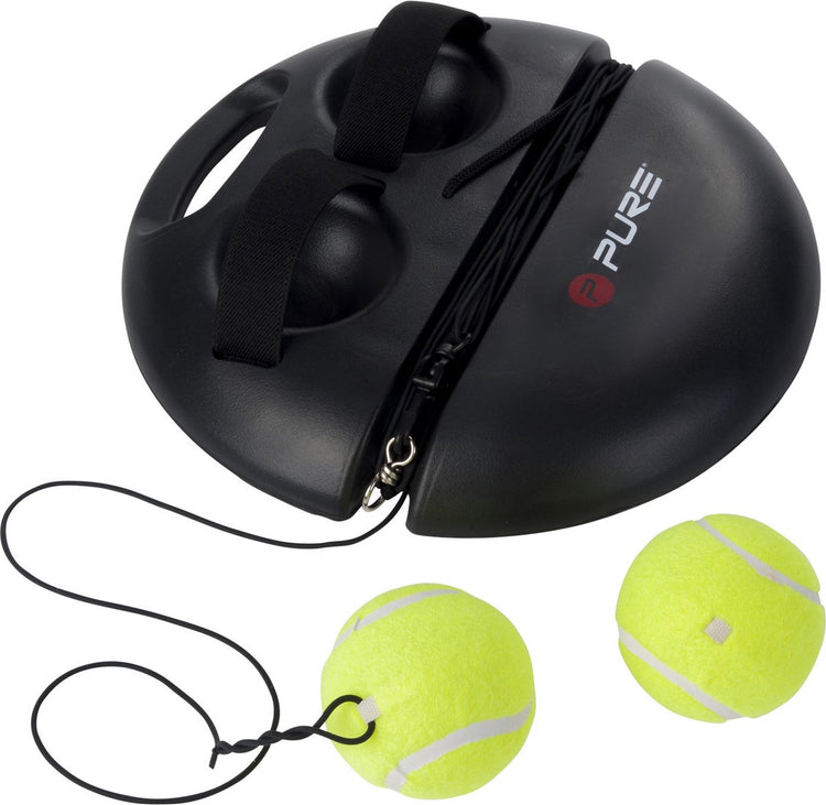 Pure2improve – Tennistrainer – inklusive 2 Tennisbällen – 15 m Schnur