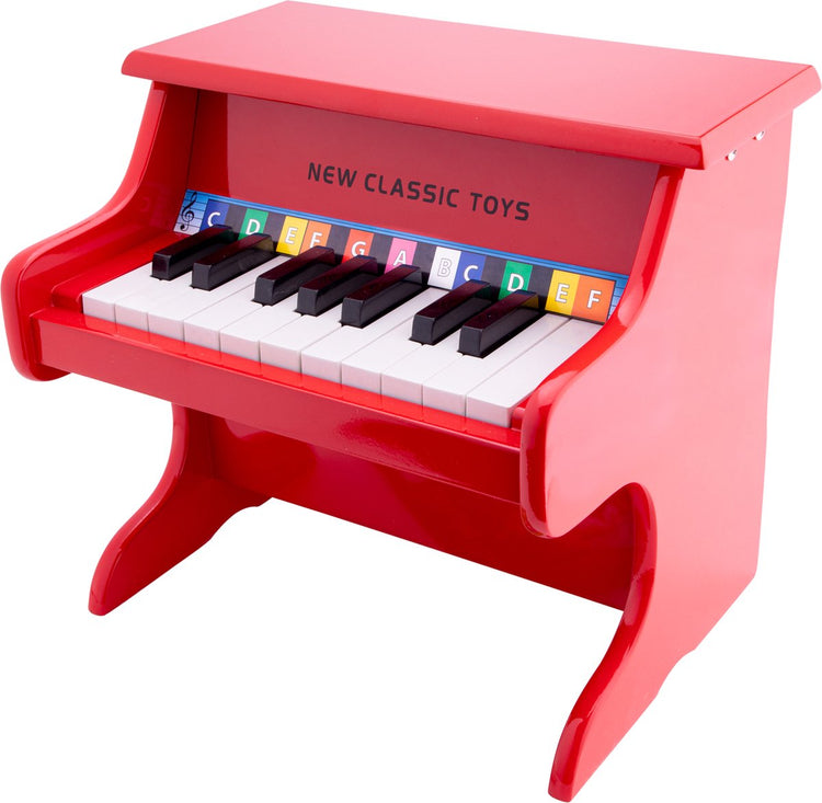 New Classic Toys ® Spielzeugklavier aus Holz – Spielzeuginstrument – Rot – inklusive Notenheft und Klangladegerät – ab 3 Jahren – Klavierspielen für Kinder
