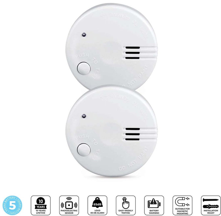 Alecto SD510 – Mini-Rauchmelder – 5-Jahres-Batterie – entspricht der europäischen Norm EN14604 – 2 Stück