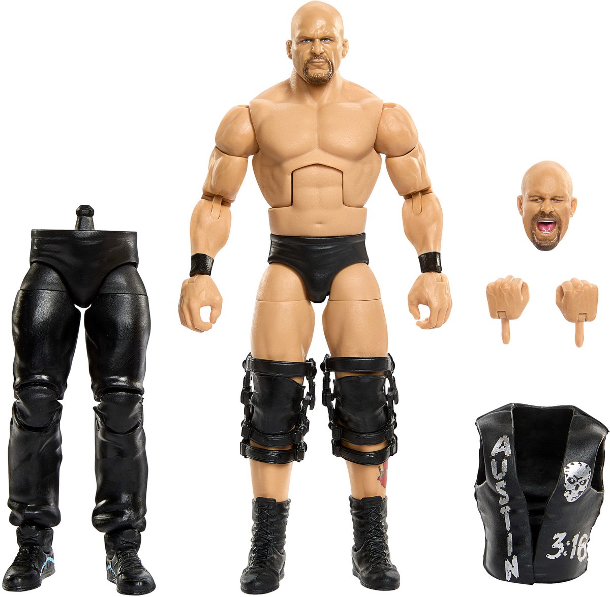 Mattel WWE Actionfigur Steve Austin 6 Zoll Summerslam Spielzeug.