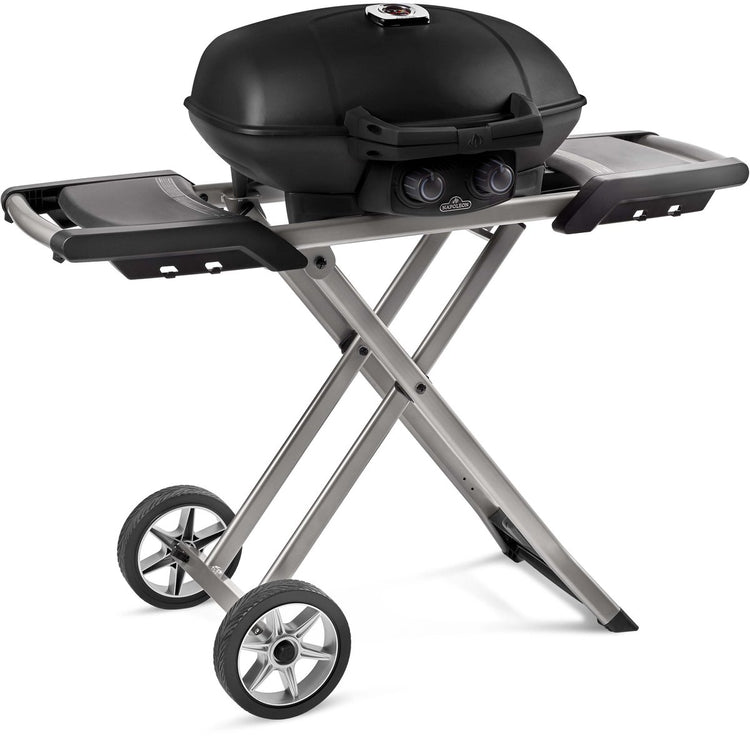 Napoleon Travelq Pro285x Gasgrill mit Sockel – tragbarer Grill mit Beistelltischen und Thermometer