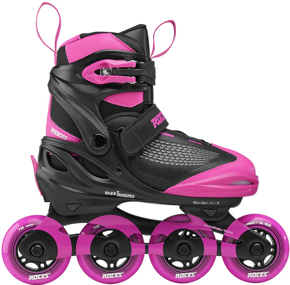 Roces Moody x TIF Girl verstellbare Inline-Skates Kinder – Inline-Skates – Mitwachs-Skates – Schwarz Pink – Größe 30–35