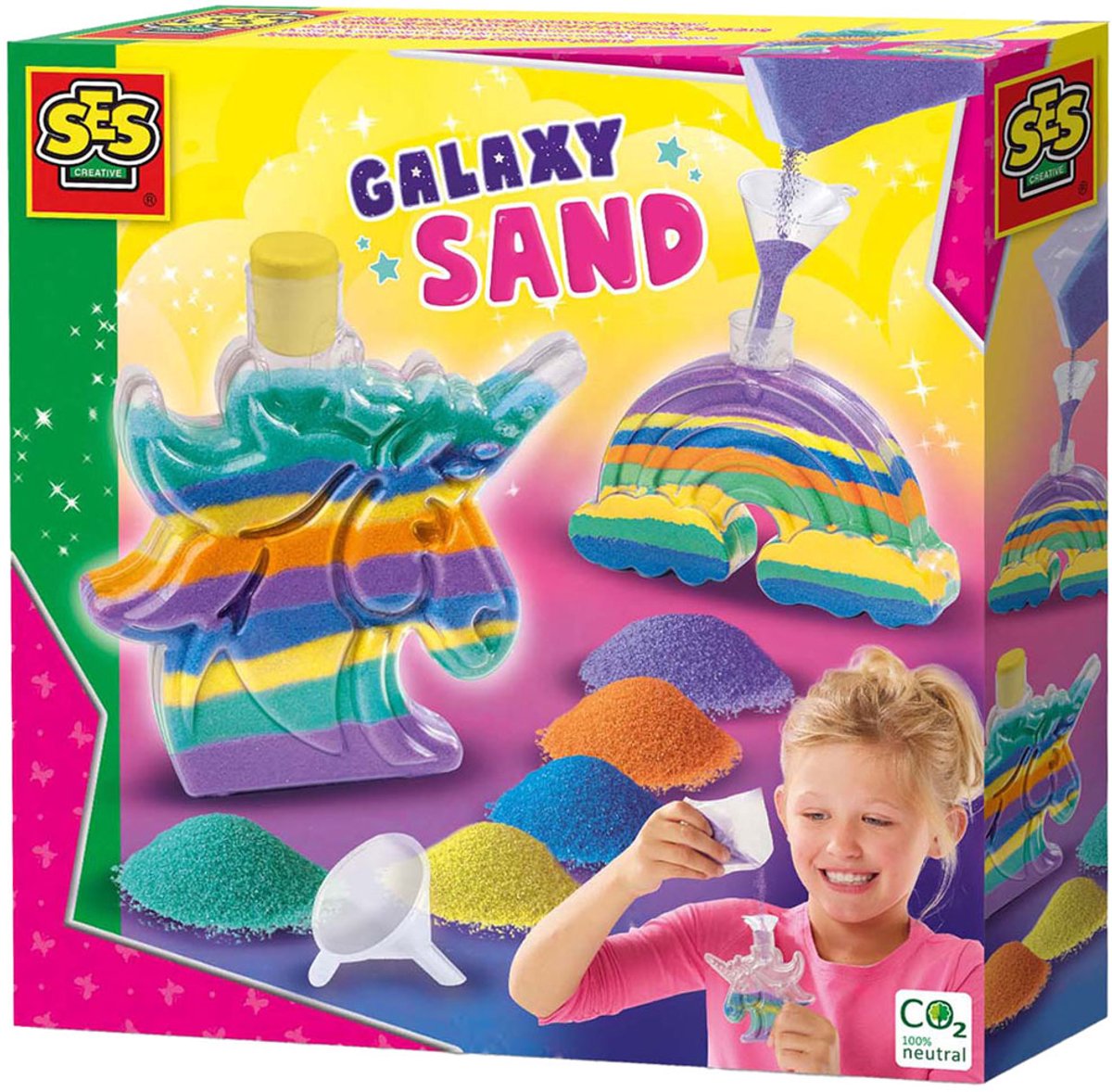 SES Galaxy Zandkunst - Unicorn und Regenboog