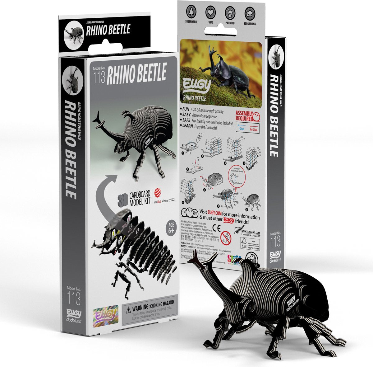 Eugy 3D-Puzzle – Nashornkäfer – Insekten – nachhaltig – alle sammeln – 6 Jahre