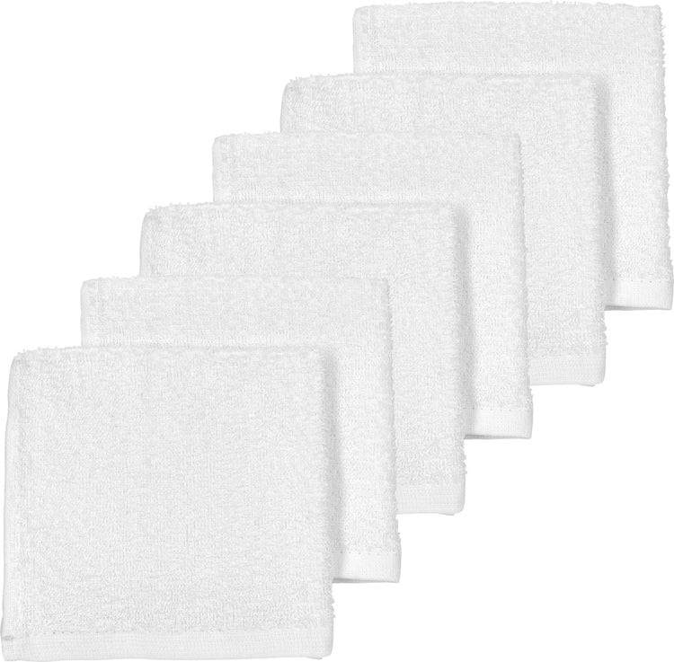 Meyco Baby Uni Gesichtstücher – 6er-Pack – Frottee – weiß – 30 x 30 cm