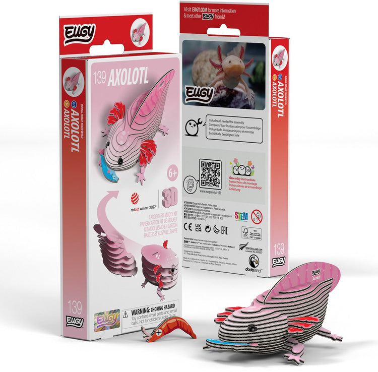 Eugy 3D-Puzzle – Axolotl – Meerestiere – nachhaltig – alle sammeln – 6 Jahre