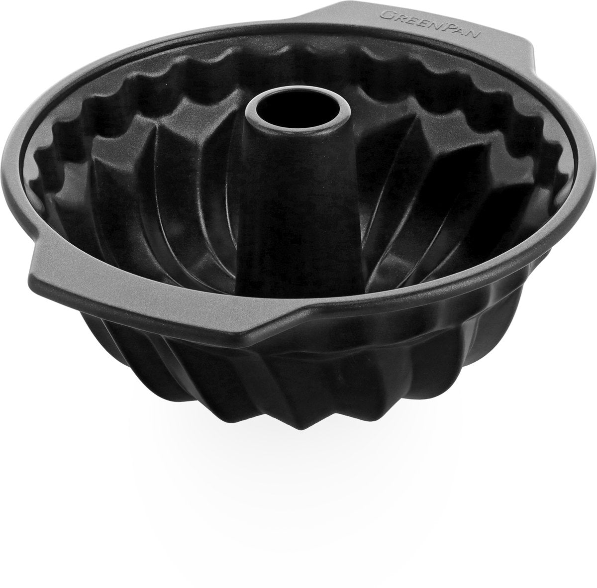 Greenpan Bistro-Gugelhupf – 24 cm – PFAS-freie Antihaftbeschichtung – Backform aus Keramik – ofenfest bis 230 °C – rund – schwarz