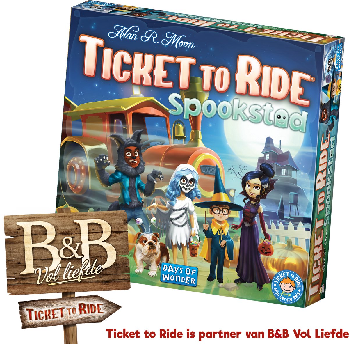 Days of Wonder-Ticket für eine Geisterstadtfahrt – Familienspiel – Niederländisches Brettspiel – ab 6 Jahren