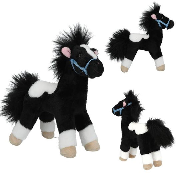 Depesche Miss Melody Kuscheltier Pferd schwarz und weiß 18 cm.