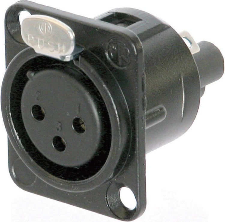 Neutrik NC3FD-S-1-B XLR-Steckerflansch, Kontakte gerade Polzahl: 3 schwarz 1 Stück(e)