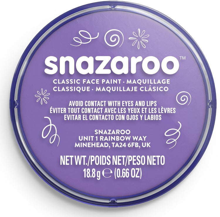 Snazaroo 1118877 – Flieder – 18 ml Aqua-Gesichtsfarbe, Kinder-Gesichtsfarbe für Kinder und Erwachsene