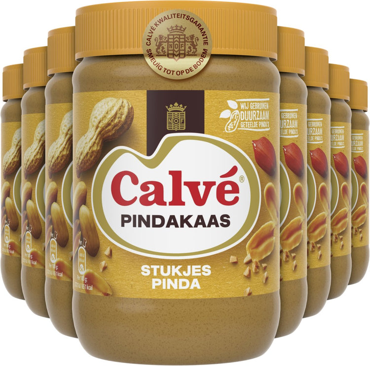 Calvé Erdnussbutter - Erdnussstücke - bis zum Boden cremig - 12 x 650 g