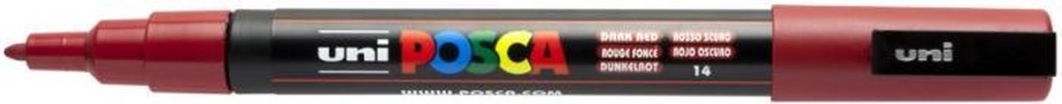 Uni Posca PC3M Lackmarker dunkelrot – runde Spitze bis 1,3 mm
